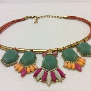 J.Crew | NWOT Multicolor Statement Necklace Peach green pink